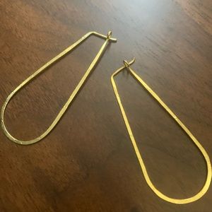 Long hammered gold hoops